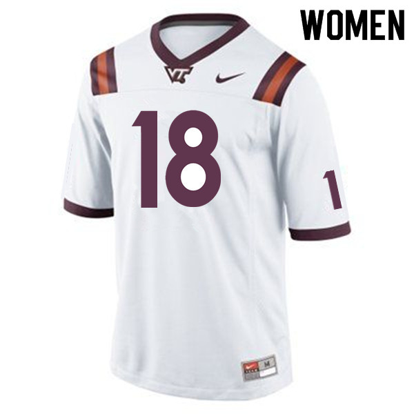 Women #18 Chase Mummau Virginia Tech Hokies College Football Jerseys Sale-Maroon